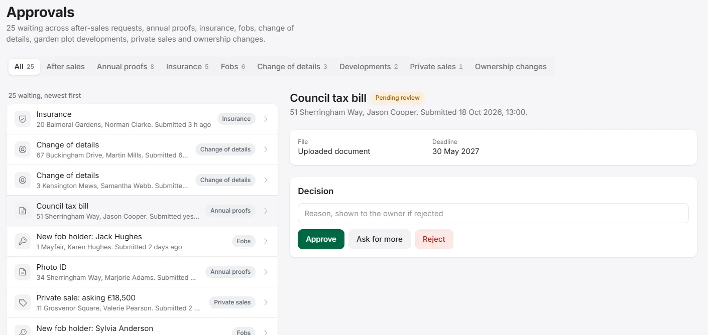 ParkPal approvals queue